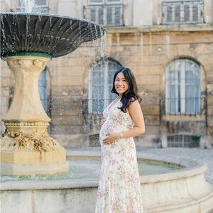 Reformation Floral Maxi Dress - White and Pink